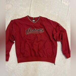 Dark Red Vintage Astros Pull Over Jacket